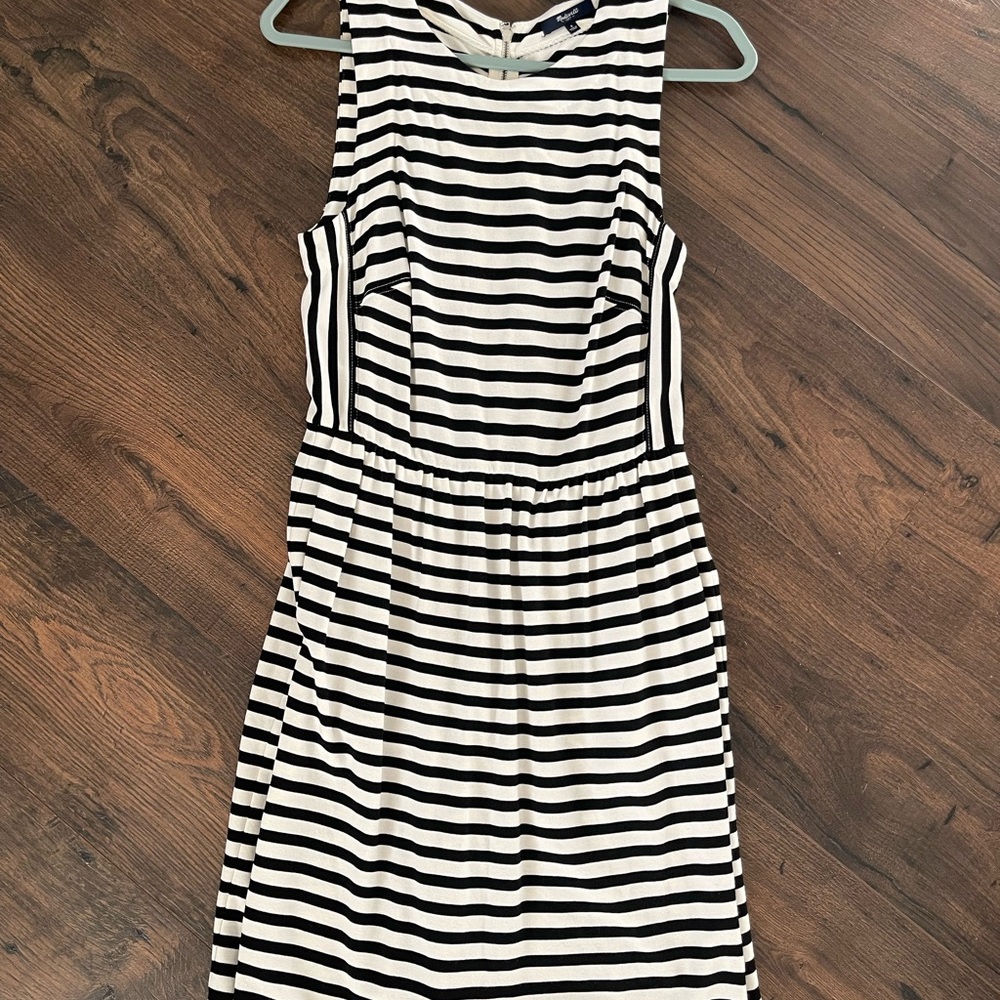 Madewell Black and White Striped Dress